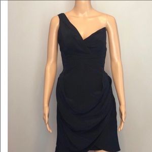 Zimmermann one shoulder black dress